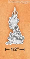 Sterling Silver Antiqued "Great Britain" Map Charm