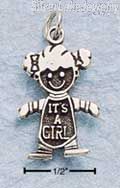 Sterling Silver Antiqued "Its A Girl" Charm