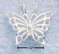 Sterling Silver Diamond Cut Filigree Butterfly Pendant