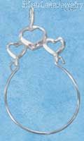 Sterling Silver Triple Open Heart Charmholder