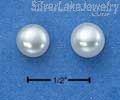 Sterling Silver White Fresh Water Pearl Button Post Earrings