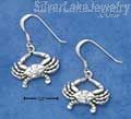 Sterling Silver Dangling Crab Earrings On French Wires