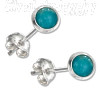 Sterling Silver Mini Turquoise Dot Earrings On Posts