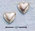 Sterling Silver Mini High Polished Heart Earrings On Posts