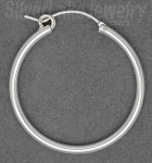 Sterling Silver 30mm French Lock Hoop Earrings 2mm tubing