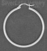 Sterling Silver 40mm French Lock Hoop Earrings 2.6mm tubing