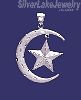 Sterling Silver DC Big Moon & Star Charm Pendant