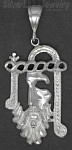 Sterling Silver Diamond-cut Big Jesus Christ Face Large Charm Pendant