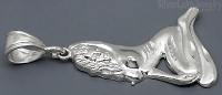 Sterling Silver Diamond-Cut Nude Naked Girl Woman Female Model Charm Pendant