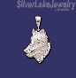 Sterling Silver DC Big Wolf Head Charm Pendant