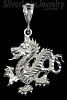 Sterling Silver Diamond-cut Dragon Charm Pendant