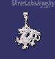 Sterling Silver Diamond-cut Large Dragon Charm Pendant