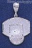 Sterling Silver DC Basketball & Backboard Charm Pendant