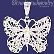 Sterling Silver DC Filigree Butterfly Charm Pendant