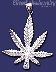 Sterling Silver DC Big Marijuana Pot Leaf Charm Pendant