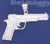 Sterling Silver DC Big Pistol Handgun Charm Pendant