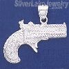 Sterling Silver DC Big Pistol Handgun Charm Pendant