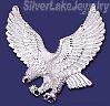 Sterling Silver Big Diamond-cut Striking Eagle Large Charm Pendant