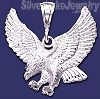 Sterling Silver DC Big Striking Eagle Charm Pendant