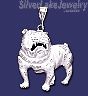 Sterling Silver DC Huge Big Bulldog Charm Pendant