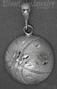 Sterling Silver Diamond-cut Basketball Pendant Rhodium Plated Finish