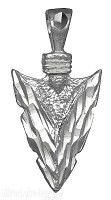 Sterling Silver Diamond-Cut Arrowhead Charm Pendant
