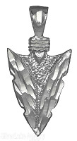 Sterling Silver Diamond-Cut Arrowhead Charm Pendant