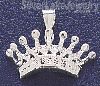 Sterling Silver DC Big Crown 'QUEEN' Charm Pendant