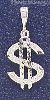 Sterling Silver DC Dollar Money Sign Charm Pendant