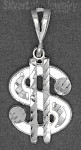 Sterling Silver DC Dollar Money Sign Charm Pendant