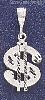 Sterling Silver DC Dollar Money Sign Charm Pendant