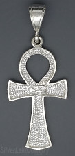 Sterling Silver Diamond-cut Ankh Ansate Cross Charm Pendant Egyptian Hieroglyphs