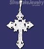 Sterling Silver Dia-Cut Cross Charm Pendant