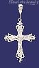 Sterling Silver Dia-Cut Cross Charm Pendant