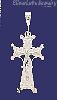 Sterling Silver Dia-Cut Cross Charm Pendant