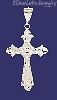 Sterling Silver Dia-Cut Cross Charm Pendant