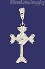 Sterling Silver Dia-Cut Cross Charm Pendant