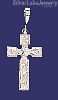 Sterling Silver Diamond-cut Nugget Cross Charm Pendant