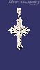 Sterling Silver Diamond-Cut Fleur-de-lis Cross Charm Pendant