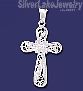 Sterling Silver Dia-Cut Cross Charm Pendant