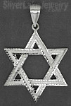 Sterling Silver Diamond-cut Big Star of David Large Charm Pendant