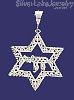 Sterling Silver DC Star of David w/Chai Charm Pendant