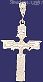 Sterling Silver DC Cross w/Shroud Charm Pendant