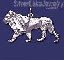 Sterling Silver Lion Feline Animal Charm Pendant