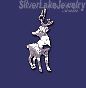 Sterling Silver Deer Standing Animal Charm Pendant