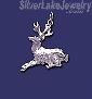 Sterling Silver Deer Lying Down Animal Charm Pendant