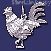 Sterling Silver Rooster Animal Charm Pendant