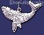 Sterling Silver Blue Whale Animal Charm Pendant