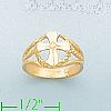 14K Gold Cross in Circle Baby Ring