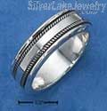 Sterling Silver Mens Worry Ring With Coin Edge Spinning Band Size 8